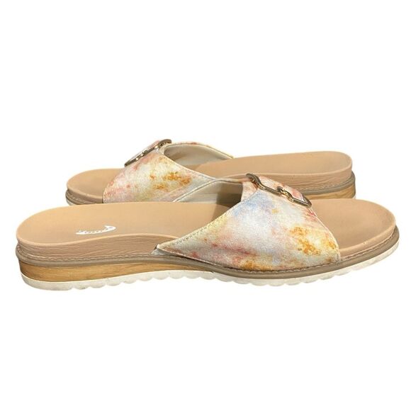Dr. Scholl’s Size 8.5 Originalist 2 Slide Sandals Watercolor Blue Clay Beach - Picture 6 of 11
